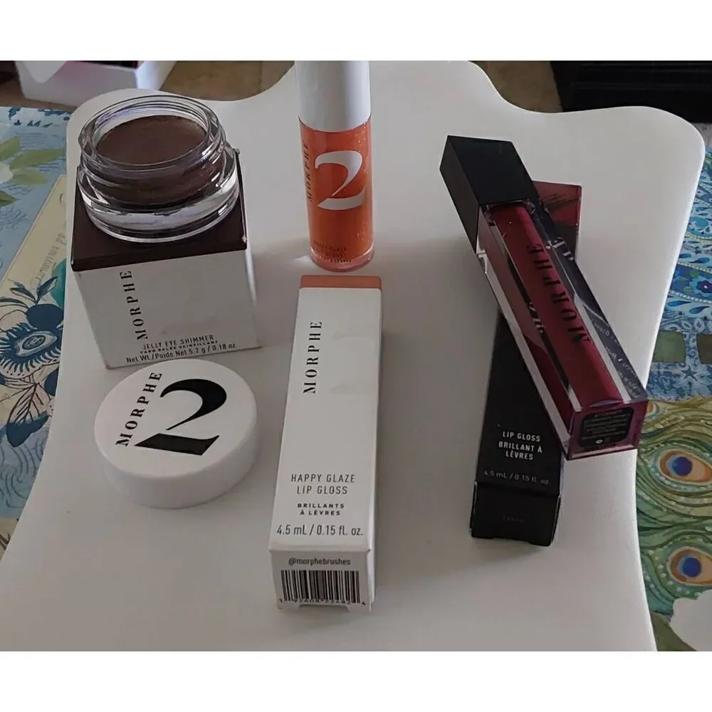 NIB~Morphe Cosmetics 3 Pc. Lip Gloss~Lip Glaze~Jelly Eye Shimmer Bundle